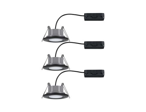 Zestaw opraw do wbudowania CALLA LED 3x5W 400lm okrągła wychylna 3000/4000/6500K IP65 230V czarny matowy - 2