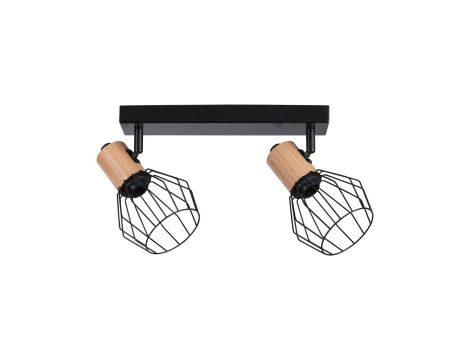 Oprawa ścienno sufitowa LANKA E14 max. 2x20W 230V czarny / drewno - 2