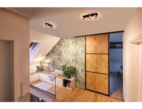 Oprawa ścienno sufitowa LANKA E14 max. 2x20W 230V czarny / drewno - 5