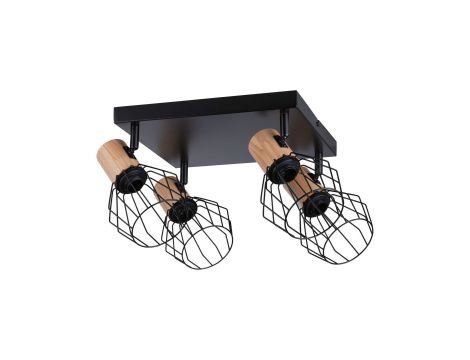 Oprawa ścienno sufitowa LANKA E14 max. 4x20W 230V czarny / drewno - 2