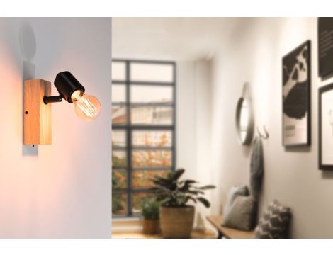 Oprawa ścienna  ARVID E27 max.1x20W E27 230V czarny / drewno - 4