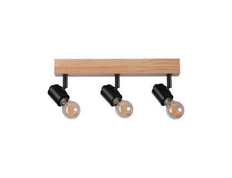 Oprawa ścienno sufitowa ARVID E27 max. 3x20W 230V czarny / drewno - 3