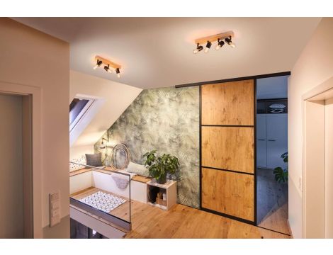 Oprawa ścienno sufitowa ARVID E27 max. 3x20W 230V czarny / drewno - 5