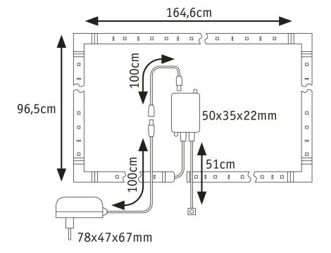 Zestaw taśma LED TV75 cali MaxLED 250 RGBW+25,5W 510cm 230/24V - 6