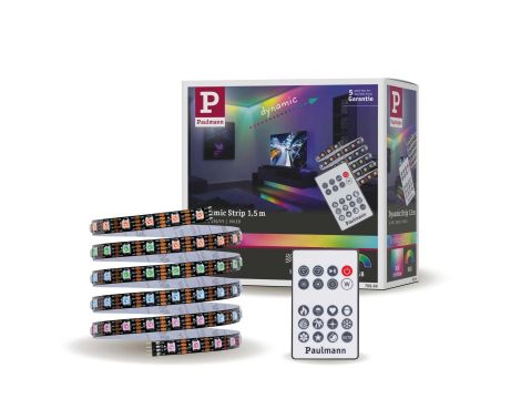 Kompletny zestaw taśma DYNAMIC LED RGB+ 3W 1,5M IP20 60LED/m  5VA 230V/12V DC biały / tworzywo sztuczne - 9
