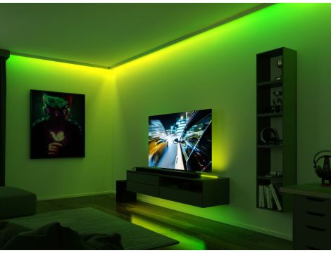 Kompletny zestaw taśma DYNAMIC LED RGB+ 5W 3M IP20 60LED/m 10VA 230V/12V DC biały / tworzywo sztuczne - 5