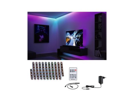 Kompletny zestaw taśma DYNAMIC LED RGB+ 5W 3M IP20 60LED/m 10VA 230V/12V DC biały / tworzywo sztuczne