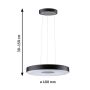 Lampa wisząca PURIC PANE LED 22W 400 mm 3-STEP DIM 230V czarno- szary / metal / tworzywo sztuczne - 7