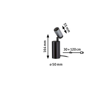 Lampa stołowa RUNA GU10 max.1x20W 230V czarny / antracyt / metal - 6