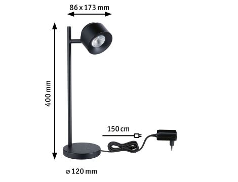 Lampa stołowa PURIC PANE LED 5,5W 3-STEP DIM 400lm 2700K 230V czarny / metal / tworzywo sztuczne - 6