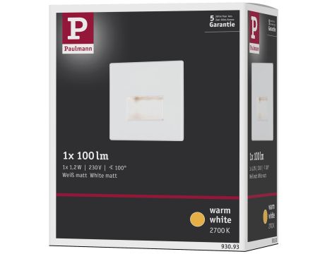 Oprawa przyschodowa EDGE LED kwadrat 1x1,2W 50lm 2700K 230V biały matowy / tworzywo sztuczne - 8