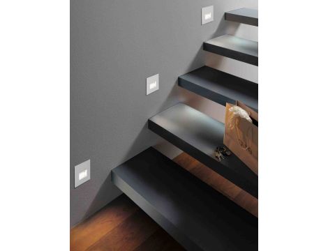 Oprawa przyschodowa EDGE LED kwadrat 1x1,2W 50lm 2700K 230V biały matowy / tworzywo sztuczne - 3