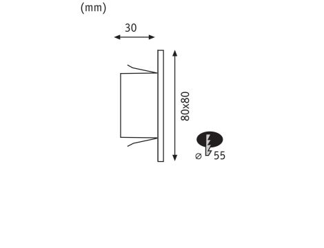 Oprawa przyschodowa EDGE LED kwadrat 1x1,2W 50lm 2700K 230V czarny matowy / tworzywo sztuczne - 5