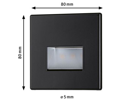 Oprawa przyschodowa EDGE LED kwadrat 1x1,2W 50lm 2700K 230V czarny matowy / tworzywo sztuczne - 6