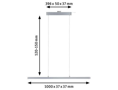 Lampa wisząca URail LENTO LED DIM SH Zigbee 3x15.5W 3x1800lm 230V chrom matowy / aluminium - 5