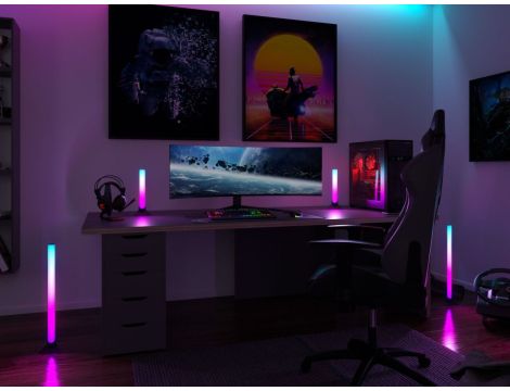 Stojak do opraw LIGHTBAR DYNAMIC RGB  zestaw 2 szt. czarny / tworzywo sztuczne - 4