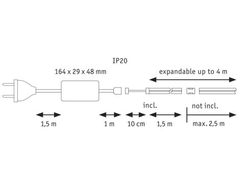 Zestaw podstawowy taśm MaxLED 1000 Full-Line COB 1.5m 18W 1620lm 2700K tworzywo sztuczne - 6