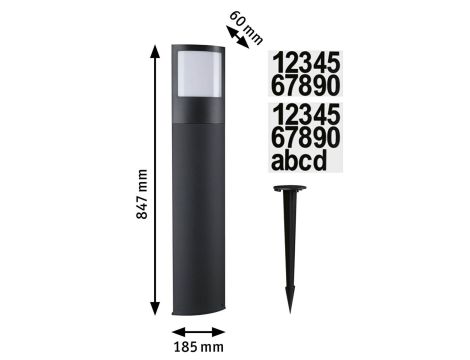 Oprawa ogrodowa PADEA LED SH Zigbee 9W 700lm DIM IP44 2200-3000K 230V antracyt tworzywo sztuczne - 5