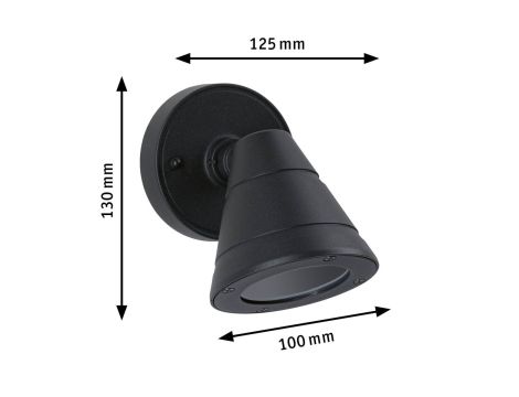 Oprawa elewacyjna TRIAN GU10 MAX.35W IP 44 odporny na wodę morską 230V antracyt aluminium - 3