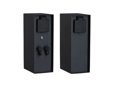 Zewnętrzna kolumna zasilająca RIO 2GN. 24V Plug & Shine + 2GN. 230V IP44 + czujnik zmierzchu stal szlachetna / antracyt