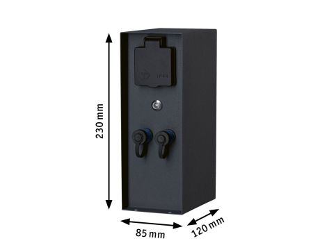 Zewnętrzna kolumna zasilająca RIO 2GN. 24V Plug & Shine + 2GN. 230V IP44 + czujnik zmierzchu stal szlachetna / antracyt - 5