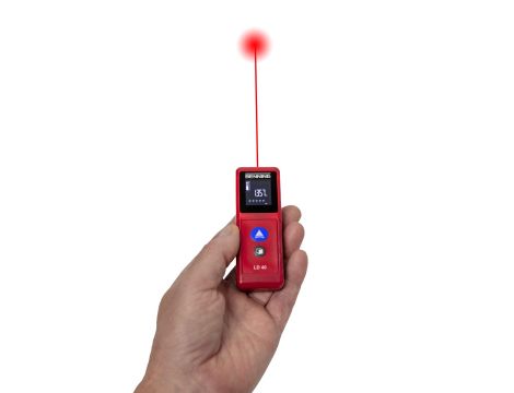 Dalmierz laserowy BENNING LD40 LCD kolorowy 650nm klasa II zasięg 40m IP54 - 2