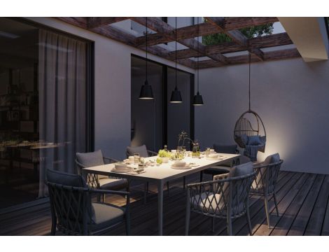 Lampa wisząca KOFIA Plug & Shine 2W - max. 10W 3000K IP44 E14 24V antracyt / aluminium / stal nierdzewna - 5