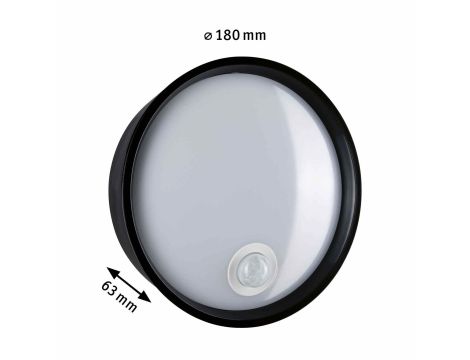 Plafoniera PLATOMO LED 14.5W 1200lm DIM + zmierzchu 180mm okrągła IP44 3000K 230V czarny / tworzywo sztuczne - 6