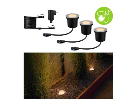 Oprawa dogruntowa Plug & Shine FLOOR zestaw 3x4.5W 2200K IP67 24V antracyt / stal nierdzewna - 5