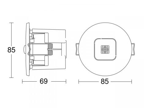 Czujnik obecności i zmierzchu Steinel IR MICRO Office 6m DALI-2 APC Bluetooth Mesh podtynkowy z łapkami IP20 okrągły biały - 4