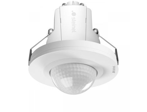 Czujnik obecności i zmierzchu PD-24 COM1 podtynkowy IP20 z łapkami okrągły biały