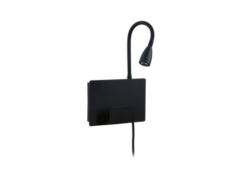 Oprawa ścienna HALINA LED 2.4W 200lm 2700K USB-C 230V czarny mat /metal - 2