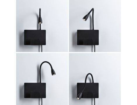 Oprawa ścienna HALINA LED 2.4W 200lm 2700K USB-C 230V czarny mat /metal - 7