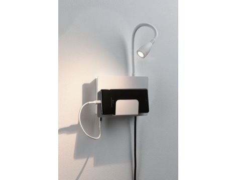 Oprawa ścienna HALINA LED 2.4W 200lm 2700K USB-C 230V biały mat /metal - 4