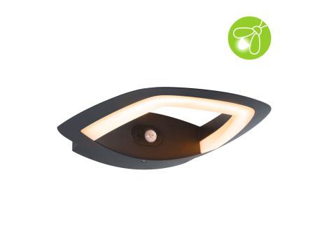 Oprawa elewacyjna AKENA LED PIR 11W 800lm 2200K IP44 230V antracyt aluminium