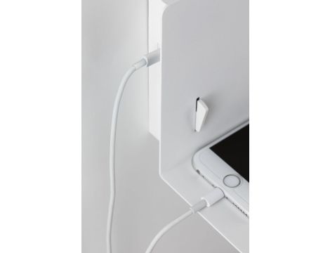 Oprawa ścienna DEVARA E27 max.1x40W USB C 230V biały mat /metal - 5