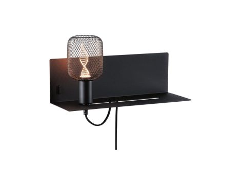 Oprawa ścienna DEVARA E27 max.1x40W USB C 230V czarny mat /metal - 3