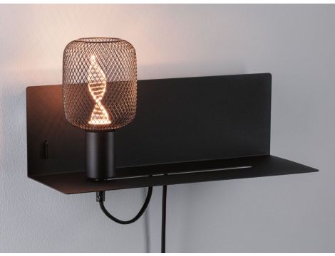 Oprawa ścienna DEVARA E27 max.1x40W USB C 230V czarny mat /metal - 10