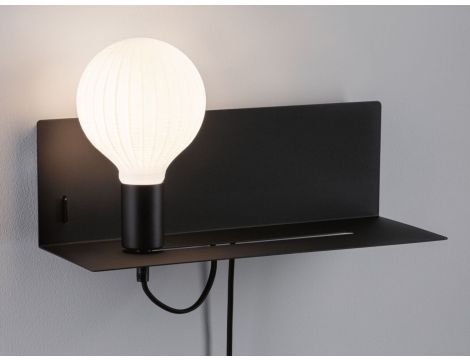 Oprawa ścienna DEVARA E27 max.1x40W USB C 230V czarny mat /metal - 11