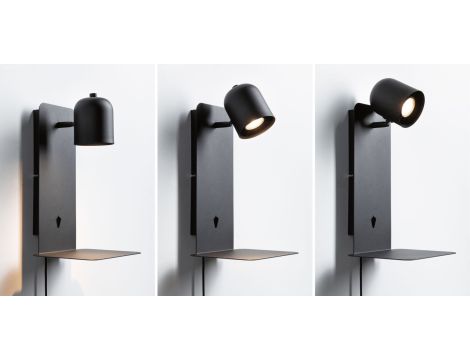 Oprawa ścienna MALENA USB-C max.5W GU10 230V  czarny matowy - 2