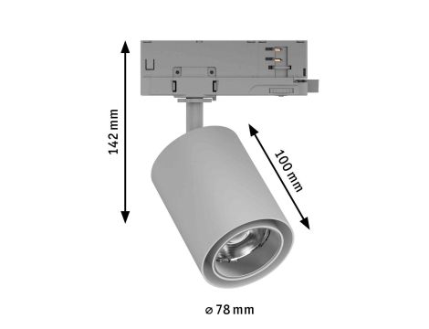 Reflektor na szynoprzewód ProRail3 KRATOS 9W 50st. 4000K 230V srebrny / metal - 6