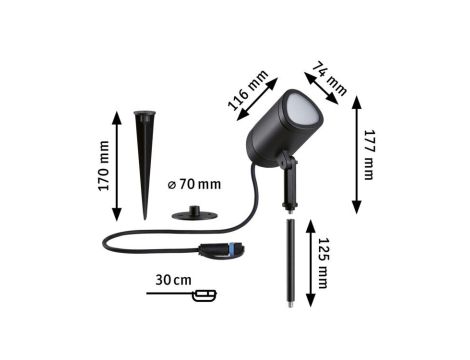 Reflektor ogrodowy Plug & Shine SHIRA LED SH Zigbee RGBW 6.5W 500lm IP65 24V antracyt - 8