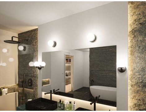 Lampa sufitowa łazienkowa GOVE LED 5W 400lm 3000K IP44 230V czarny matowy / metal / szkło - 5