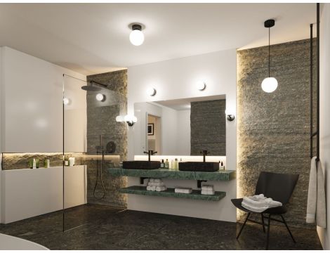 Lampa sufitowa łazienkowa GOVE LED 9W 900lm 3000K IP44 230V czarny matowy / metal - 7