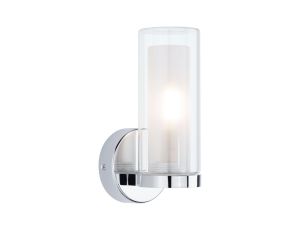 Lampa ścienna LUENA E14 max. 20W IP44 230V szkło chrom / metal