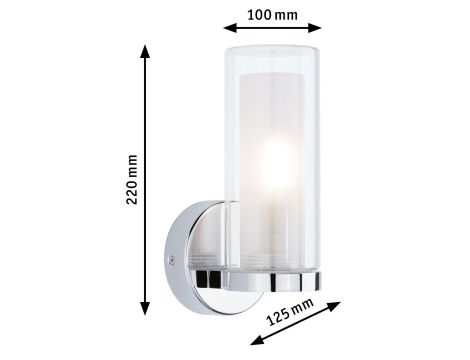 Lampa ścienna LUENA E14 max. 20W IP44 230V szkło chrom / metal - 6