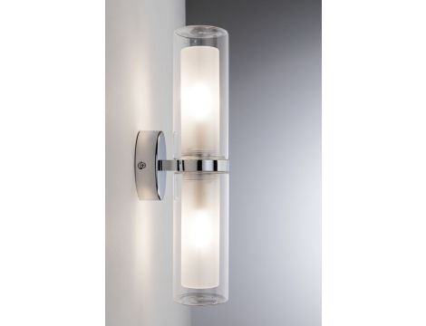 Lampa ścienna LUENA E14 max. 2x20W IP44 230V szkło chrom / metal - 4