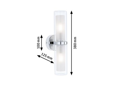 Lampa ścienna LUENA E14 max. 2x20W IP44 230V szkło chrom / metal - 7