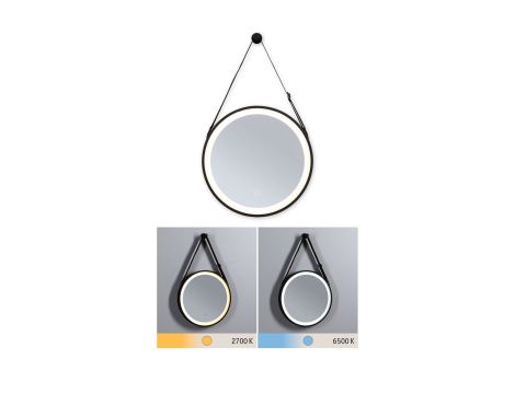 Lustro łazienkowe ścienne MIRO LED 7.5W 200lm 2700/4000/6500K 400mm IP44 230V czarny matowy / metal / lustro - 4