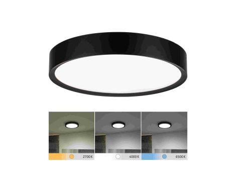 Plafoniera łazienkowa TEGA LED 22.5W 1200lm 3000/4000/6500K IP44 230V czarny matowy / tworzywo sztuczne - 3